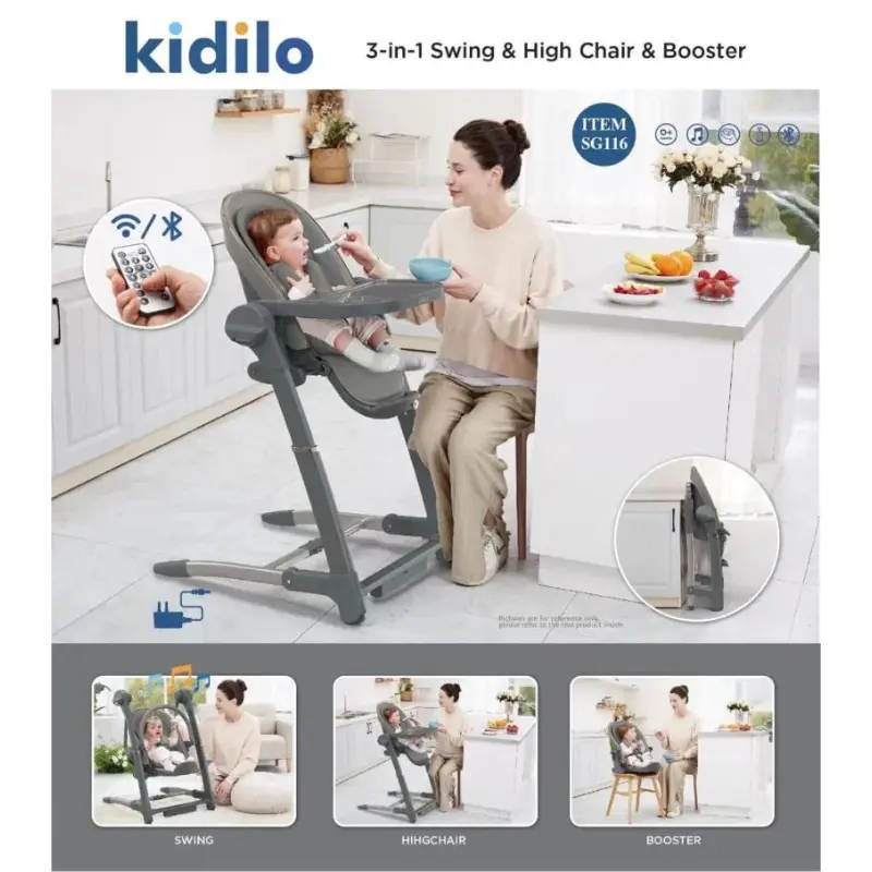 Chaise haute 3en1 Kidilo