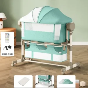 Berceau Électrique Bébé Multifonction avec Balancement Automatique Télécommande & Moustiquaire - kidilo