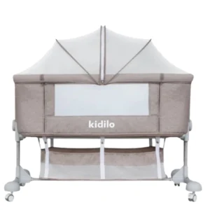 Berceau Bébé Multifonction Kidilo – Moustiquaire et Roulettes – Beige