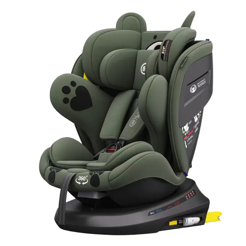 Siège Auto Bébé Murphy Isofix 360° Kidilo – Sécurité et Confort – Kaki
