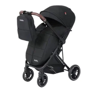 Poussette valise réversible avec cache pieds et Sac 6530 Kidilo - Noir