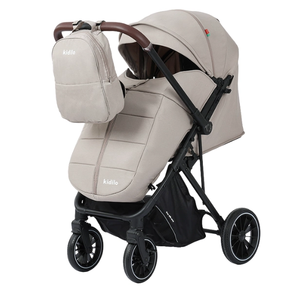 Poussette Valise Réversible avec Cache-Pieds et Sac 6530 – Kidilo – Beige