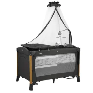 Kidilo Berceau Luxe 3 en 1 Pliable avec Moustiquaire – Lit de Voyage et Cododo T-705L - Gris