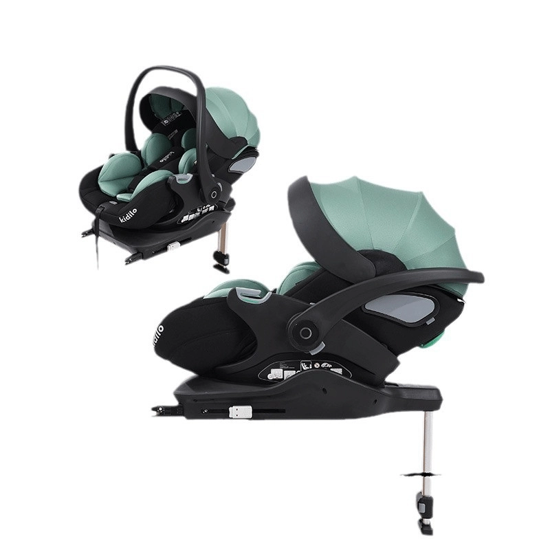Kidilo Siège Auto Bébé KBH602B – Portable et Inclinable à Plat avec Base Isofix Vert