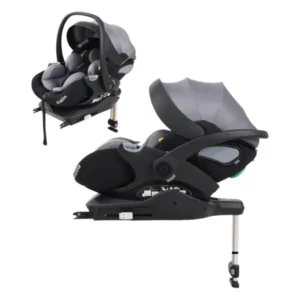 Kidilo Siège Auto Bébé KBH602B – Portable et Inclinable à Plat avec Base Isofix Gris