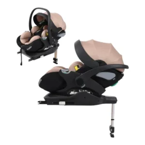 Kidilo Siège Auto Bébé KBH602B – Portable et Inclinable à Plat avec Base Isofix Beige