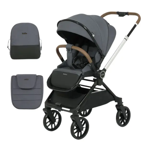 Poussette bébé kidilo deluxe D900 gris foncé