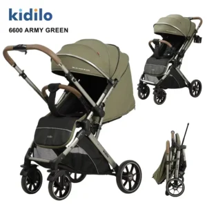 Kidilo 6600 Poussette Bébé vert olive