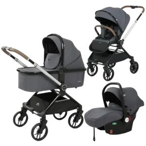 Poussette trio Kidilo D900 3 en 1 Gris foncé