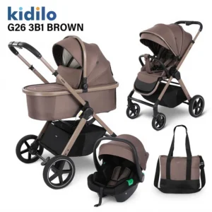 Poussette Trio Kidilo G26 3 en 1 Marron