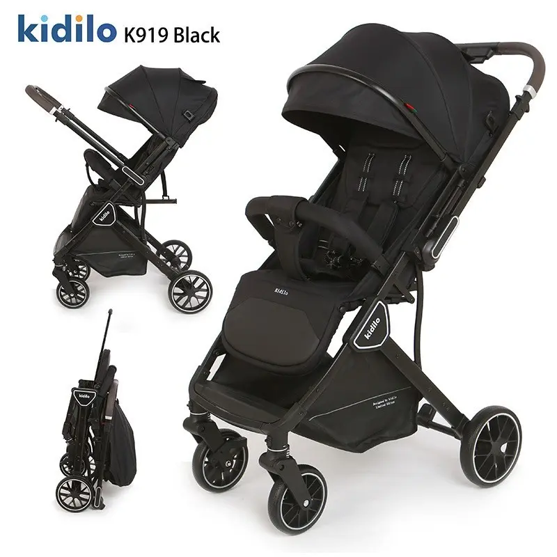 Poussette Kidilo K919 Double sens de conduite Noir